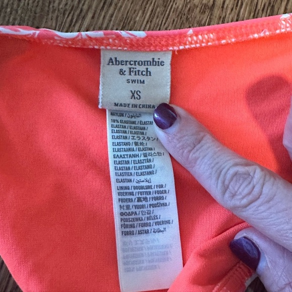 Abercrombie & Fitch Floral Tie Side Bikini Bottom Coral Blue Size XS - Picture 5 of 5